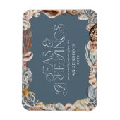 Tropisch warme Weihnachtssee & Grüße modern Magnet (Vertikal)