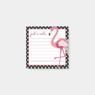 tropisch | Watercolor Flamingo Polka Dots Post-it Klebezettel