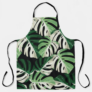 Tropisch weiße Monstera-Blatt Illustration. E Schürze