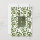 Tropisch-weiße Orchideenhochzeit Einladung (Rückseite)