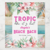 Tropisch wie heißer Junggeselinnen-Abschied Weinetikett (Einzelnes Label)