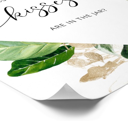 Tropisch wie viele Küsse Brautparty Spiel Poster (Ecke)