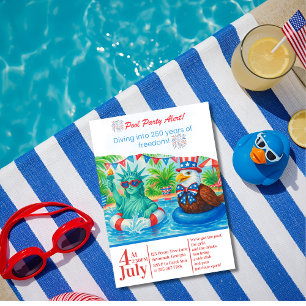 Tropische 250 Jahre Freiheits-Poolparty Einladung