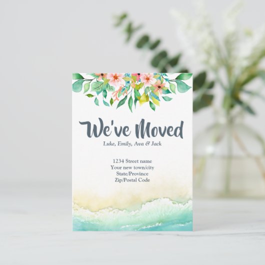 Tropische Adressänderung Postkarte (Stehend Vorderseite)