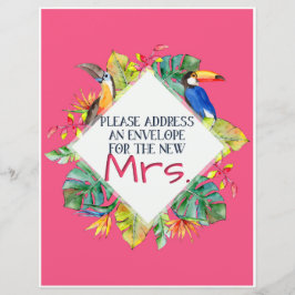 Tropische Adresse und Umschlagzeichen