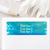 Tropische Adressetiketten mit blauem Fleck in Aqua (Insitu)