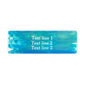 Tropische Adressetiketten mit blauem Fleck in Aqua (Vorne)