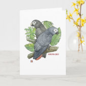 Tropische afrikanische Grau-Gruß-Karten Karte (Gelbe Blume)