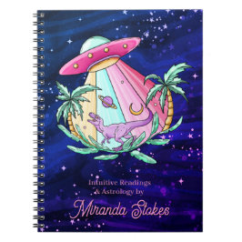 Tropische Alien Schiff & Dino Astrologie Rosa & Li Notizblock