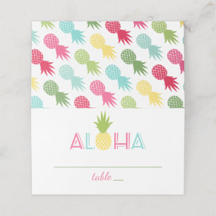 Tropische Aloha-Ananas-Hochzeit Platzkarte