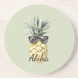 Tropische Aloha-Ananas mit Sonnenbrille Getränkeuntersetzer