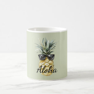 Tropische Aloha-Ananas mit Sonnenbrille Kaffeetasse