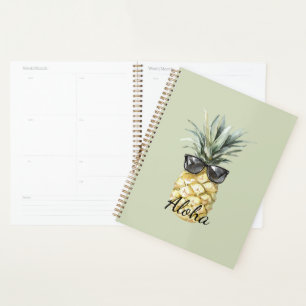 Tropische Aloha-Ananas mit Sonnenbrille Planer
