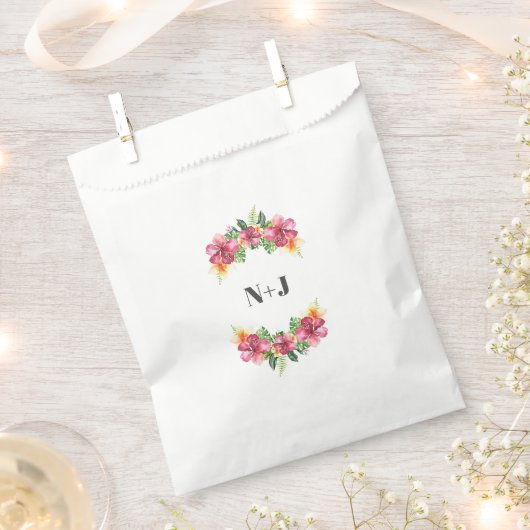 Tropische Aloha-Blume Botanische Hochzeit Geschenktütchen (Ausgeschnitten)