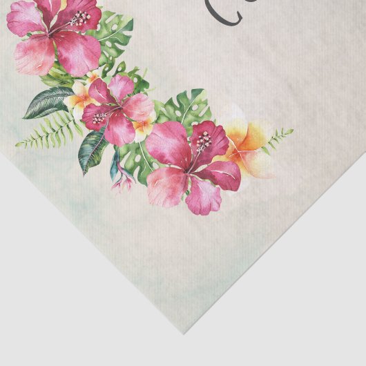 Tropische Aloha-Blume Botanische Hochzeit Seidenpapier (Ausschnitt)