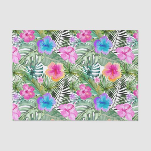 Tropische Aloha Exotic Dschungel-Blume Seidenpapier (Vorderseite)