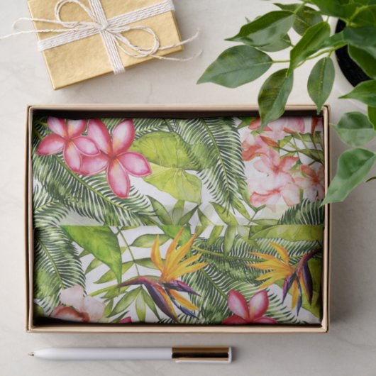 Tropische Aloha exotische Dschungel-Blumen Seidenpapier (Geschenk)