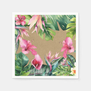 Tropische Aloha Floral Blätter Summer Luau Kraft Serviette