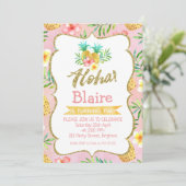 Tropische Aloha Geburtstagseinladung Einladung (Stehend Vorderseite)