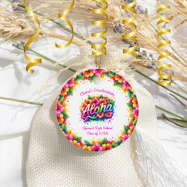 Tropische Aloha Graduation Party Round-Gift-Tags Geschenkanhänger