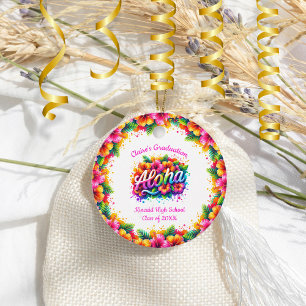 Tropische Aloha Graduation Party Round-Gift-Tags Geschenkanhänger