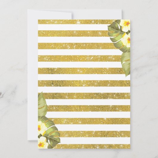 Tropische Aloha Grüne Ananas Geburtstag Einladung (Rückseite)