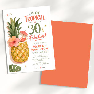 Tropische Ananas 30 und Fantastische 30. Geburtsta Einladung