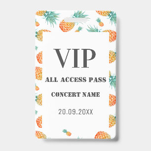 Tropische Ananas All VIP Access Concert Party Ausweis