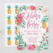 Tropische Ananas Aloha Baby Dusche Einladung (Vorne/Hinten)
