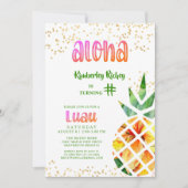 Tropische Ananas Aloha JEDES ALTER Geburtstag Luau Einladung (Vorderseite)