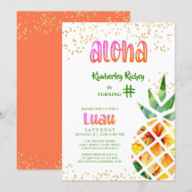 Tropische Ananas Aloha JEDES ALTER Geburtstag Luau