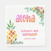 Tropische Ananas Aloha jedes Alter Geburtstag Serviette (Vorderseite)