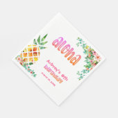 Tropische Ananas Aloha jedes Alter Geburtstag Serviette (Ecke)