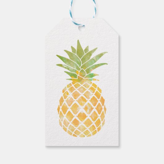 Tropische Ananas-Ananas-Stencil-Baby-Dusche Geschenkanhänger (Rückseite)