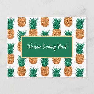 Tropische Ananas, anpassbarer Text Postkarte