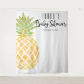 Tropische Ananas Aquarell Gelbe Babydusche Wandteppich (Vorderseite)
