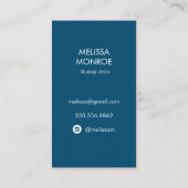 Tropische Ananas Aquarellblau Visitenkarte (Rückseite)