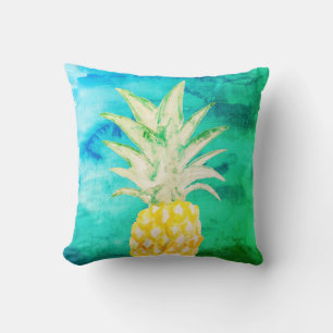 Tropische Ananas Aquarellmalerei Kissen