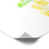 Tropische Ananas Aquarellmalerei Poster (Ecke)