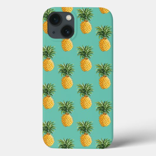 Tropische Ananas auf Aquamarin Case-Mate iPhone Hülle (Rückseite)
