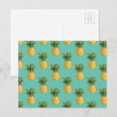Tropische Ananas auf Aquamarin Postkarte (Vorne/Hinten)