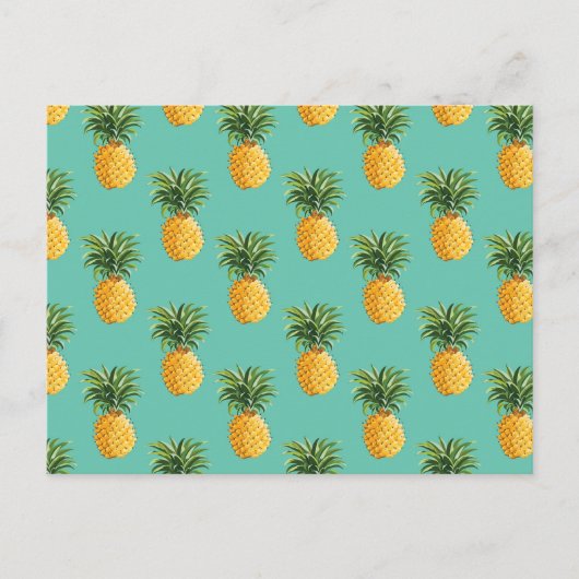 Tropische Ananas auf Aquamarin Postkarte (Vorderseite)
