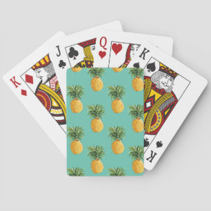 Tropische Ananas auf Aquamarin Spielkarten