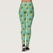 Tropische Ananas auf aquamarinem Leggings (Rückseite)