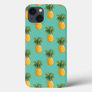Tropische Ananas auf Aquamarinen iPhone 13 Hülle