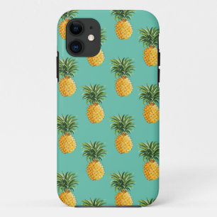 Tropische Ananas auf Aquamarinen Case-Mate iPhone Hülle