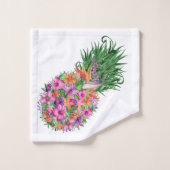 Tropische Ananas Badhandtuch Set (Waschlappen)