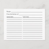 Tropische Ananas Blätter Brautparty Rezept Postkarte (Rückseite)