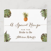 Tropische Ananas Blätter Brautparty Rezept Postkarte (Vorderseite)