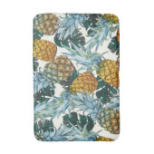 Tropische Ananas & Blätter Exotische Insel Badematte (Vorderseite Vertikal)
